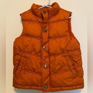 Gymboree puffer vest toddler burnt orange zipper snap buttons pockets